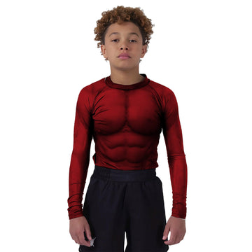 Red Hulk Cosplay Kids Rash Guard