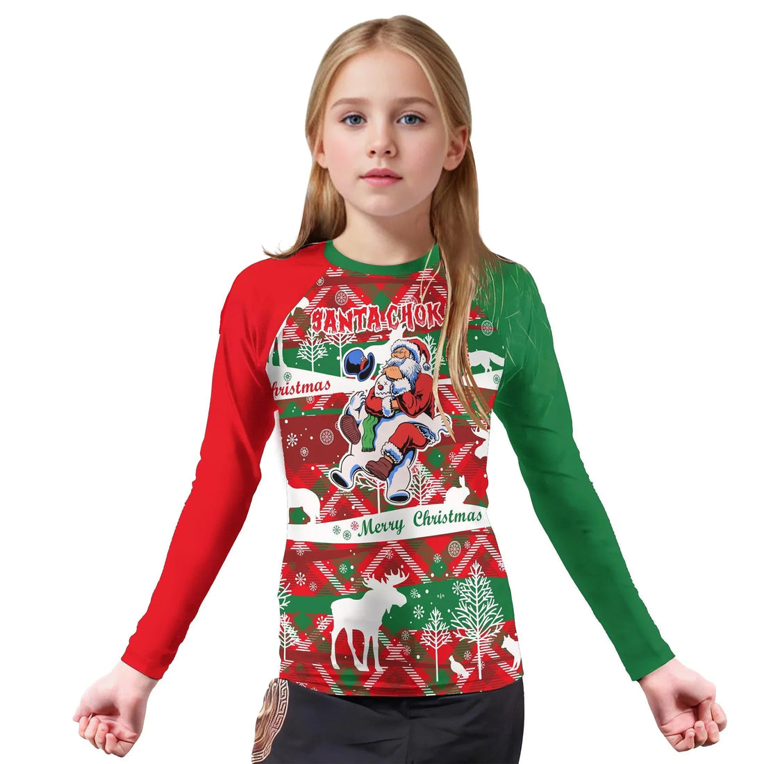 Santa Choke Kids Rash Guard