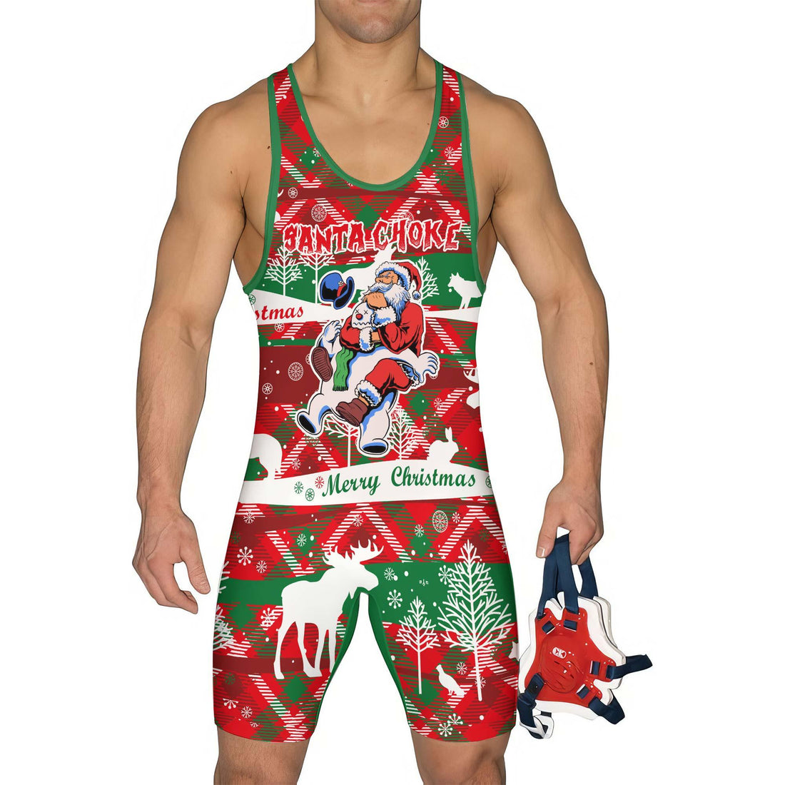 Santa Choke Men's Wrestling Singlet