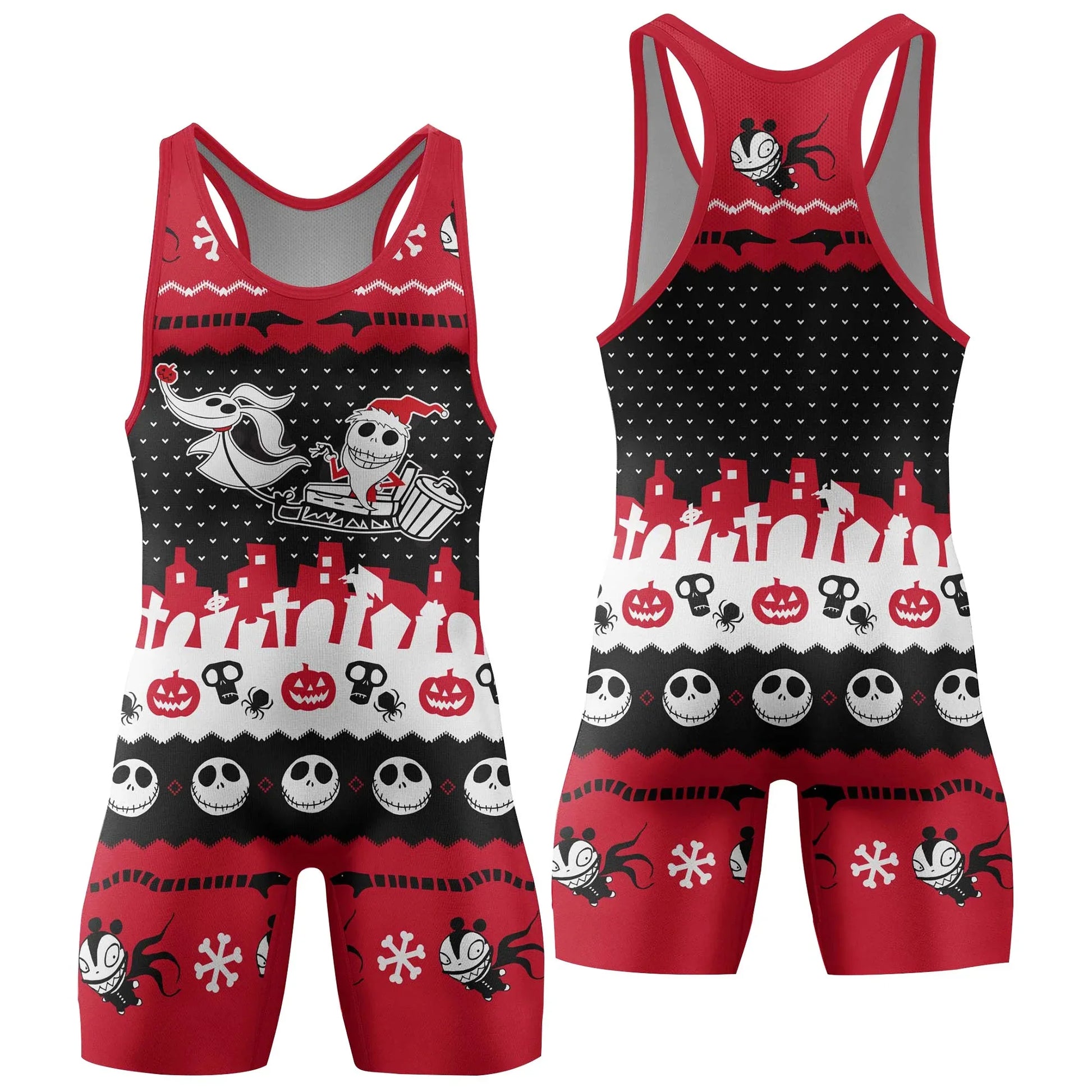 Santa Jack Skelington Wrestling Singlet