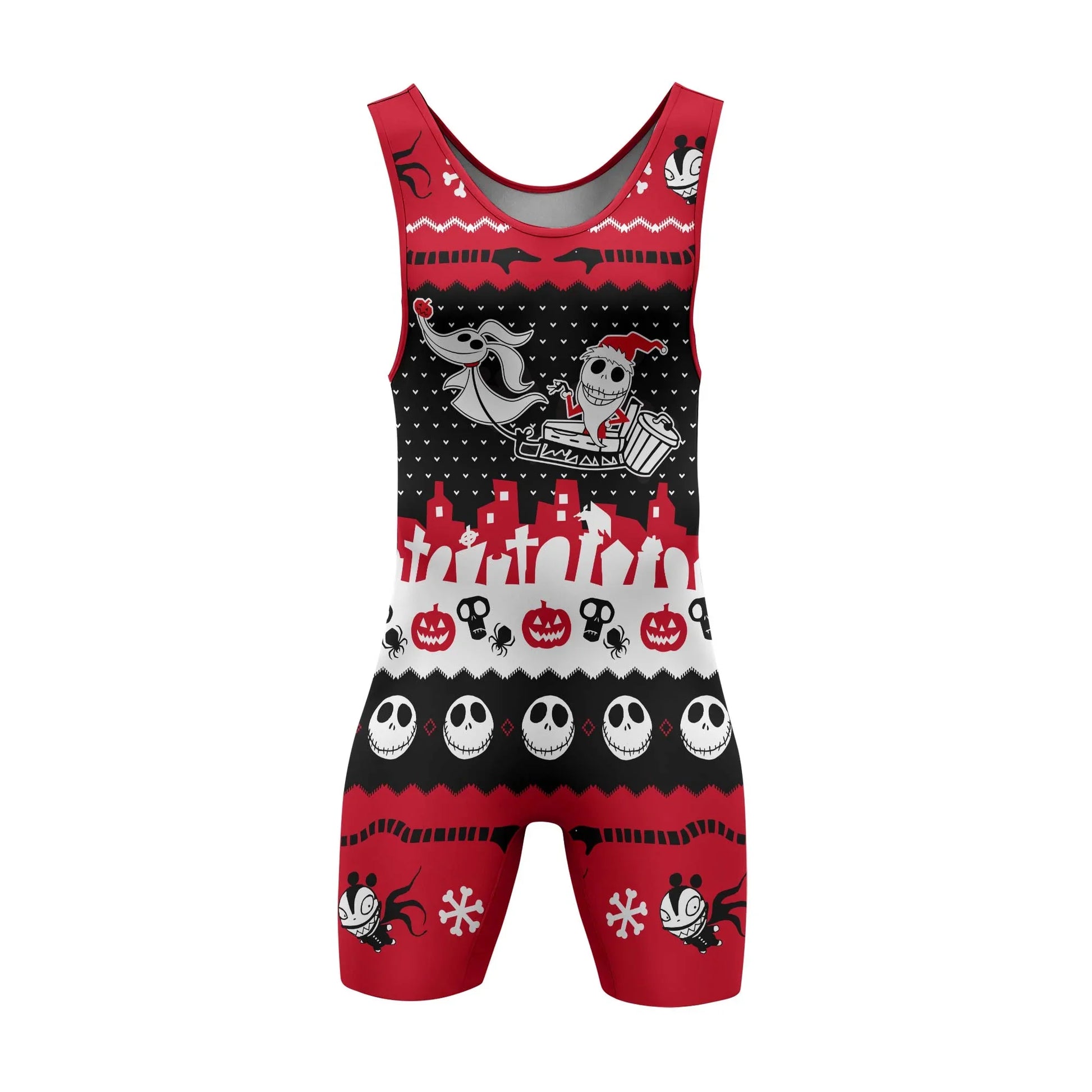 Santa Jack Skelington Wrestling Singlet