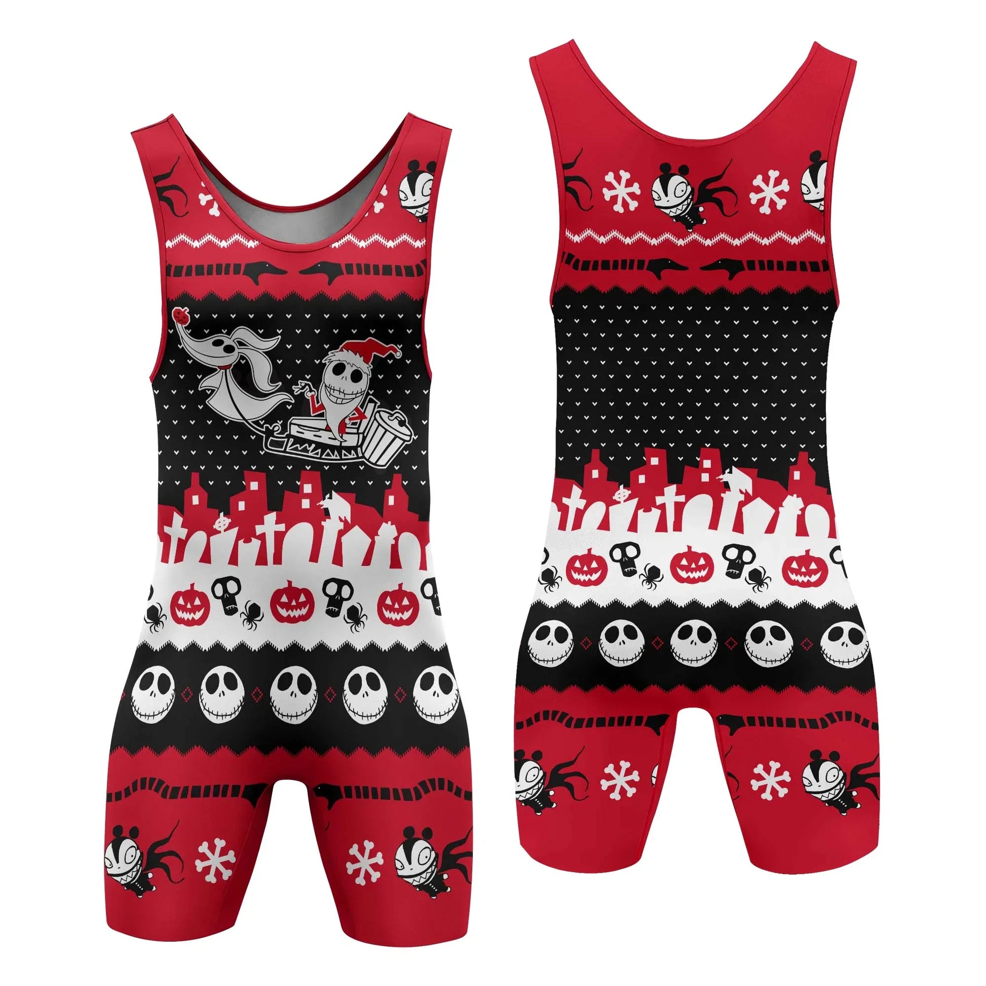 Santa Jack Skelington Wrestling Singlet