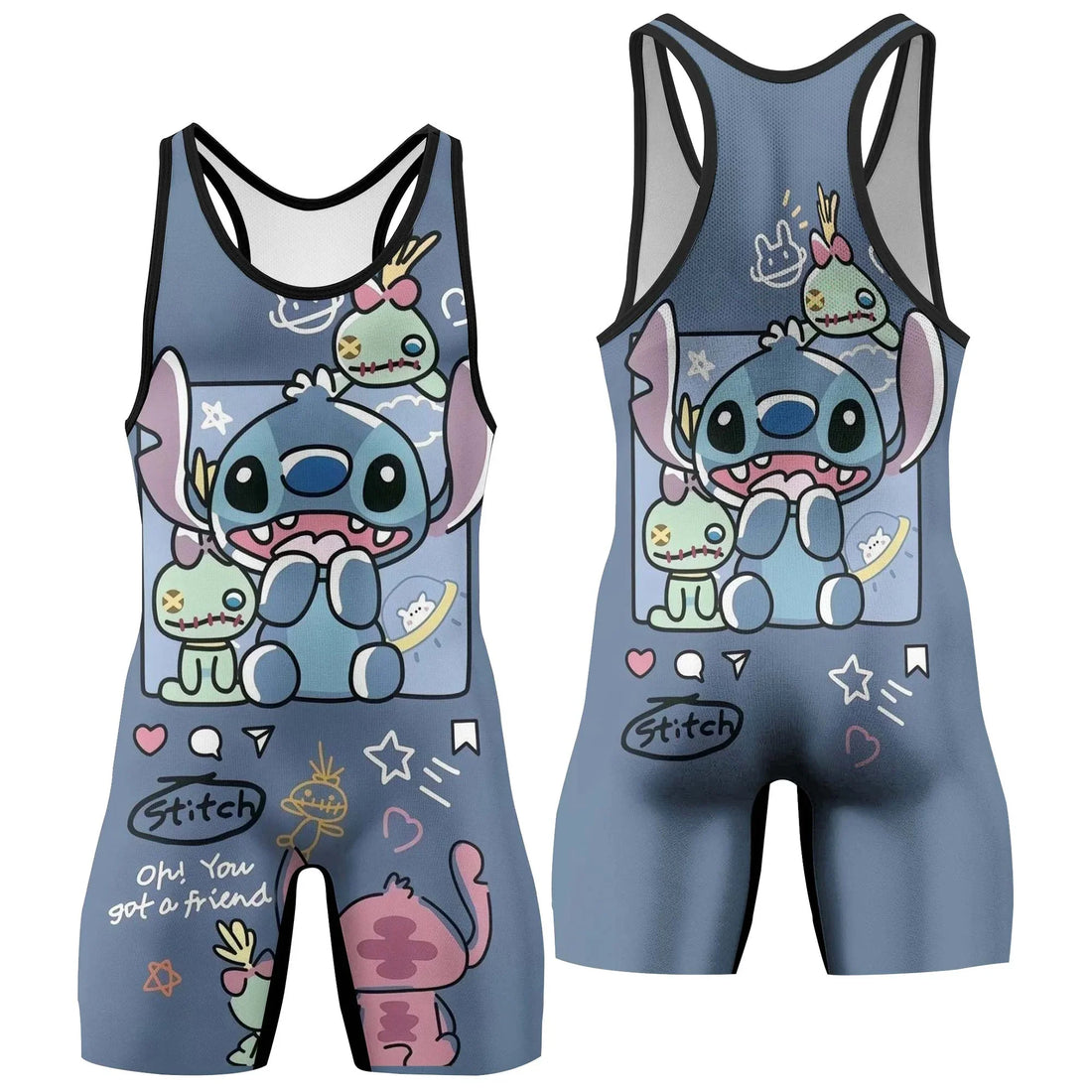 Stitch and Friends Wrestling Singlet