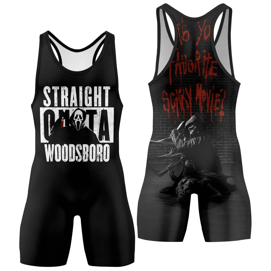 Straight Outta Woodsboro Wrestling Singlet