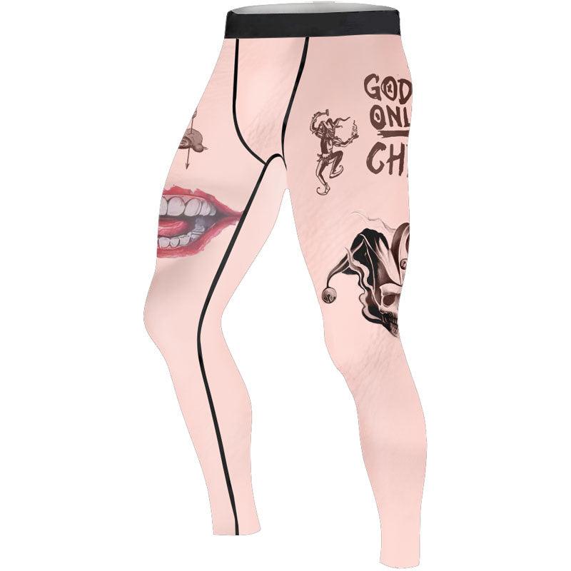 Suicide Squad Joker Tattoo Men's Compression Leggings