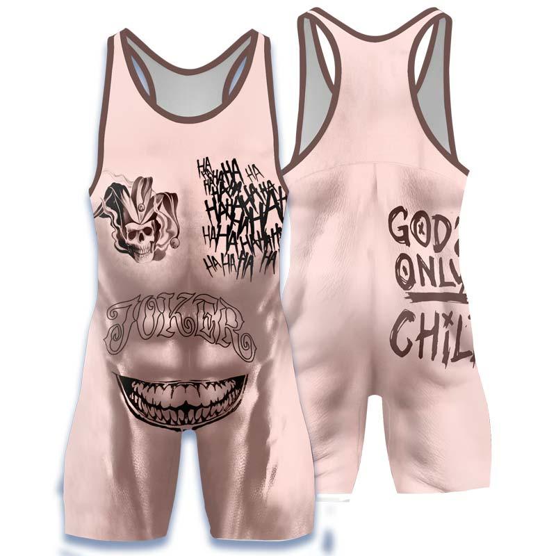 Suicide Squad Joker Tattoo Wrestling Singlet