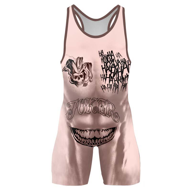 Suicide Squad Joker Tattoo Wrestling Singlet