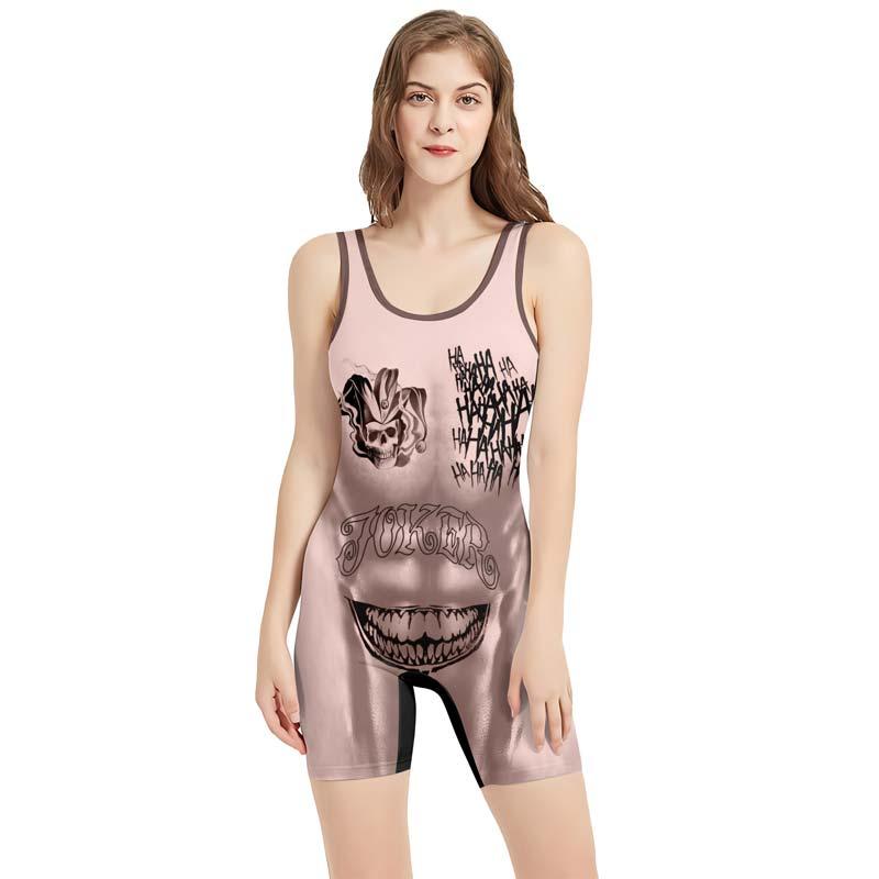 Suicide Squad Joker Tattoo Wrestling Singlet