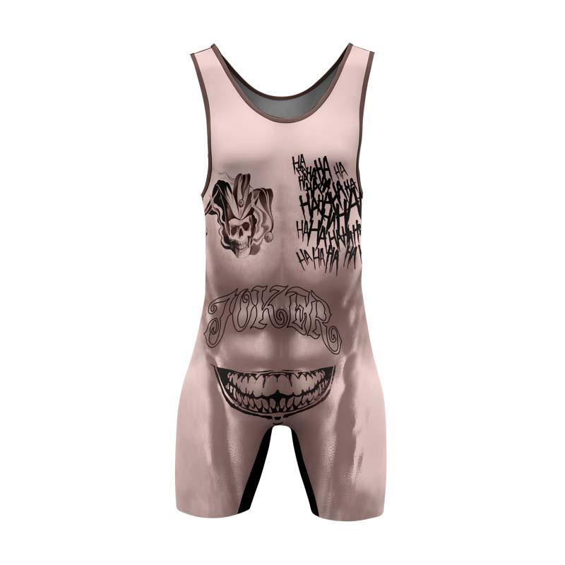 Suicide Squad Joker Tattoo Wrestling Singlet