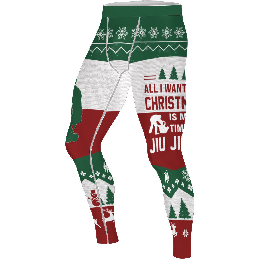 All I Want For Christmas Is Jiu Jitsu Men's Compression Leggings