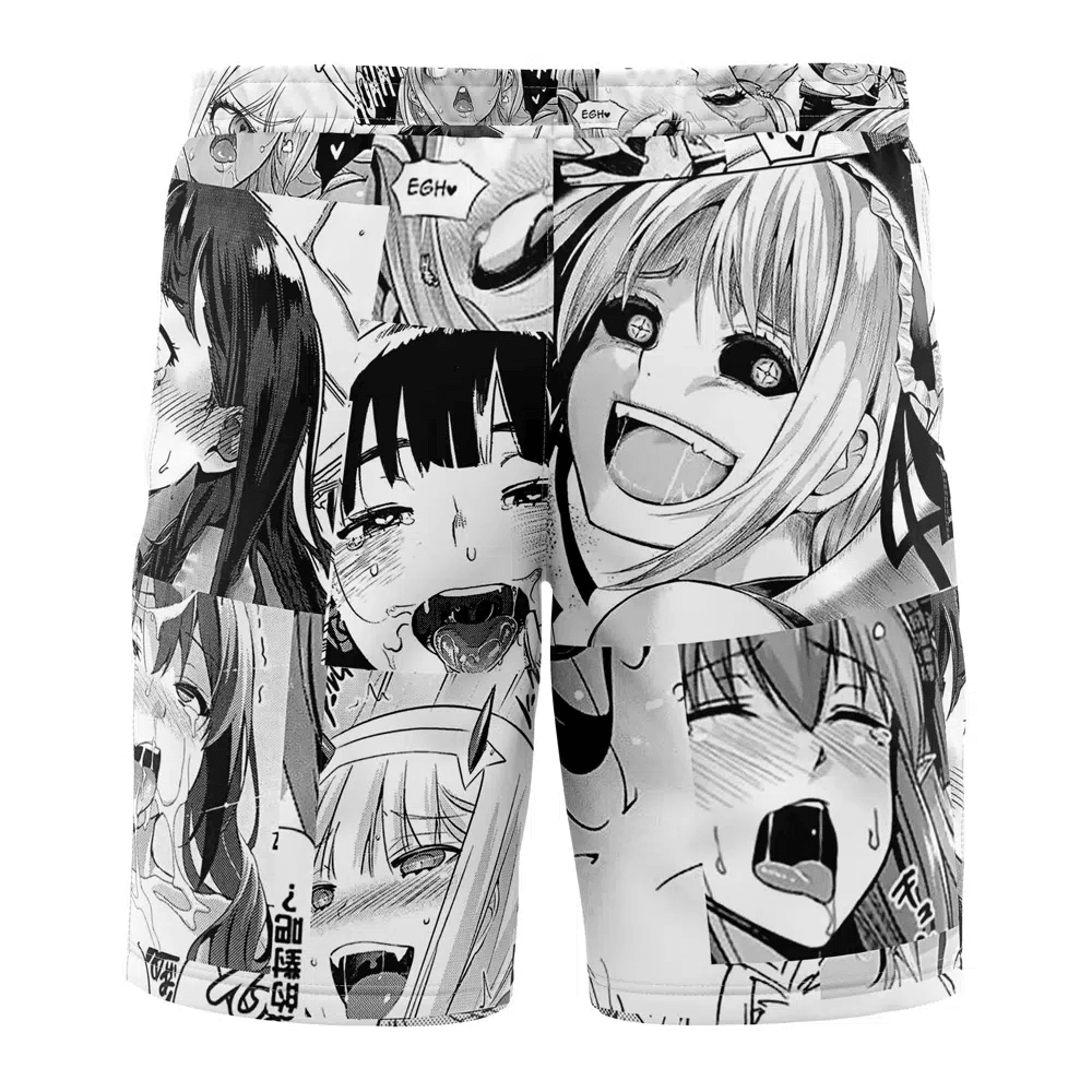 Anime Ahegao Swim Trunks