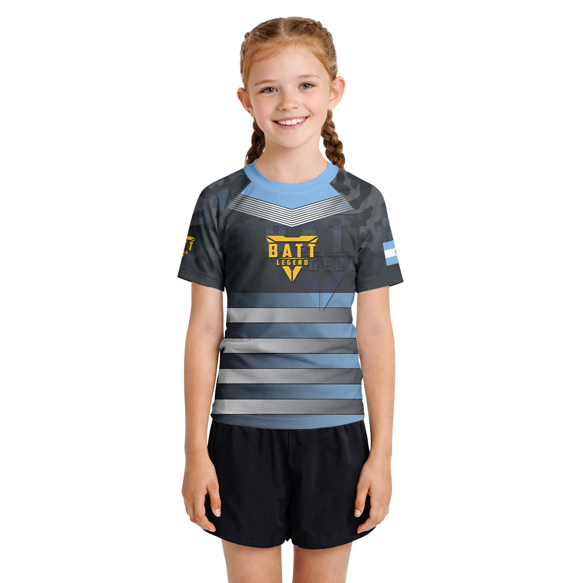 Argentina Skull Fighter Kids Rash Guard
