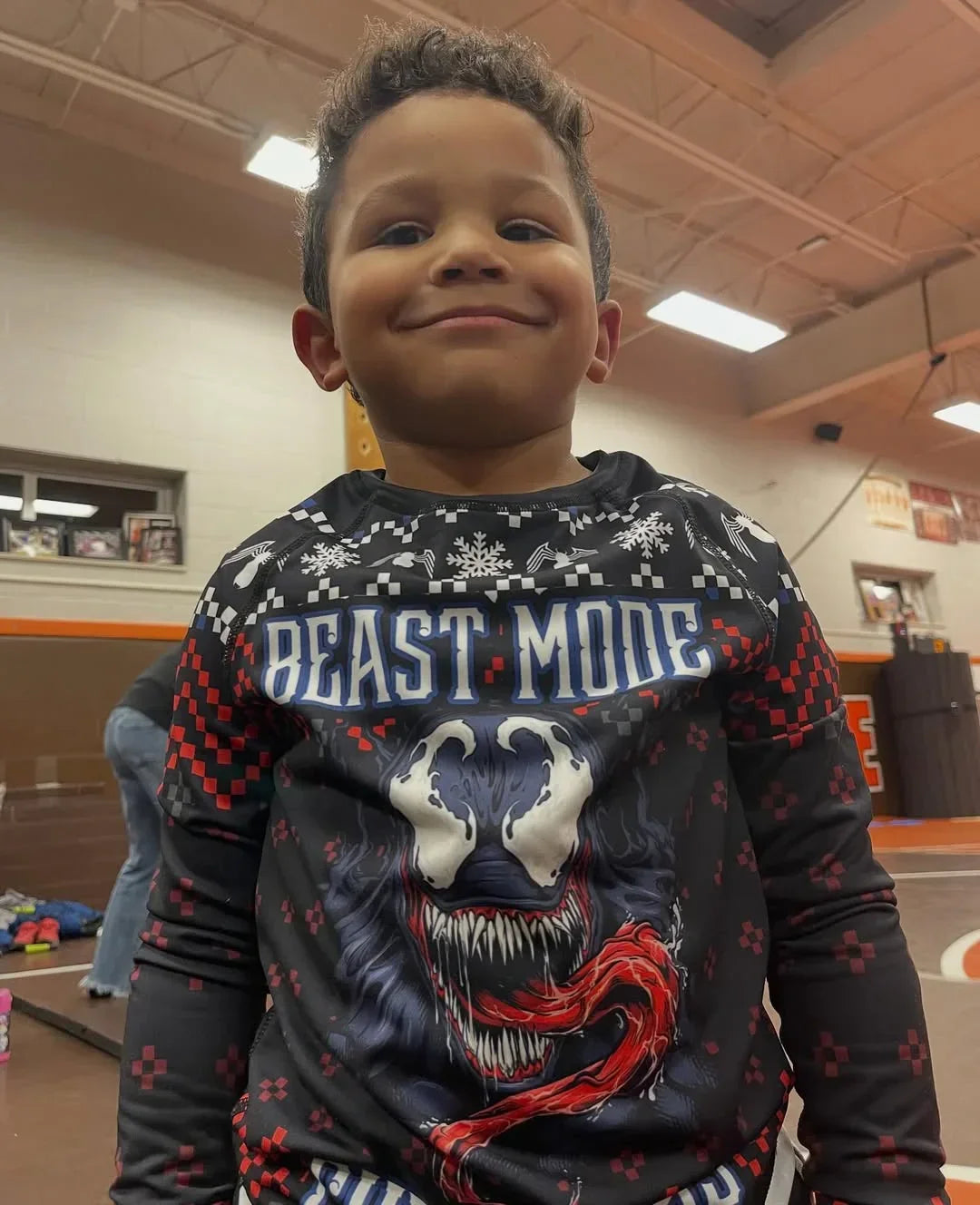 Venom Christmas Beast Mode Kids Rash Guard