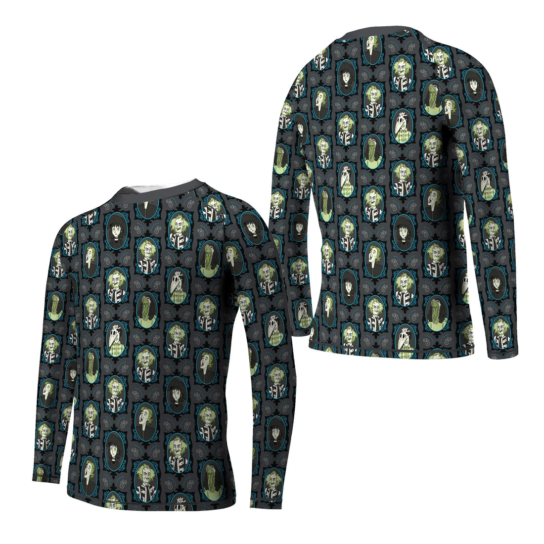 Beetlejuice Ghost Portraits Kids Rash Guard