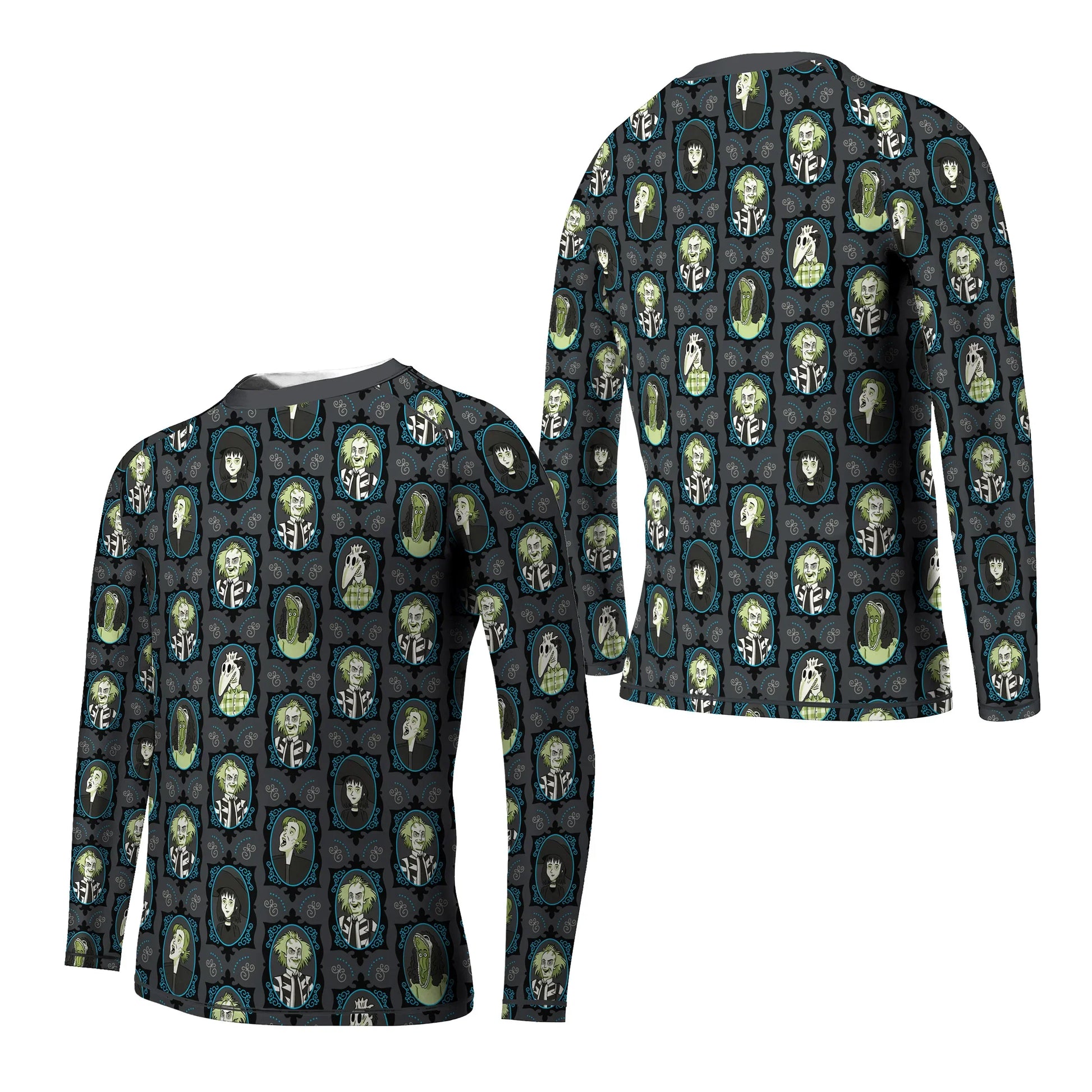 Beetlejuice Ghost Portraits Kids Rash Guard