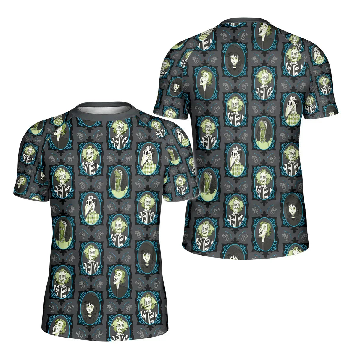 Beetlejuice Ghost Portraits Kids Rash Guard