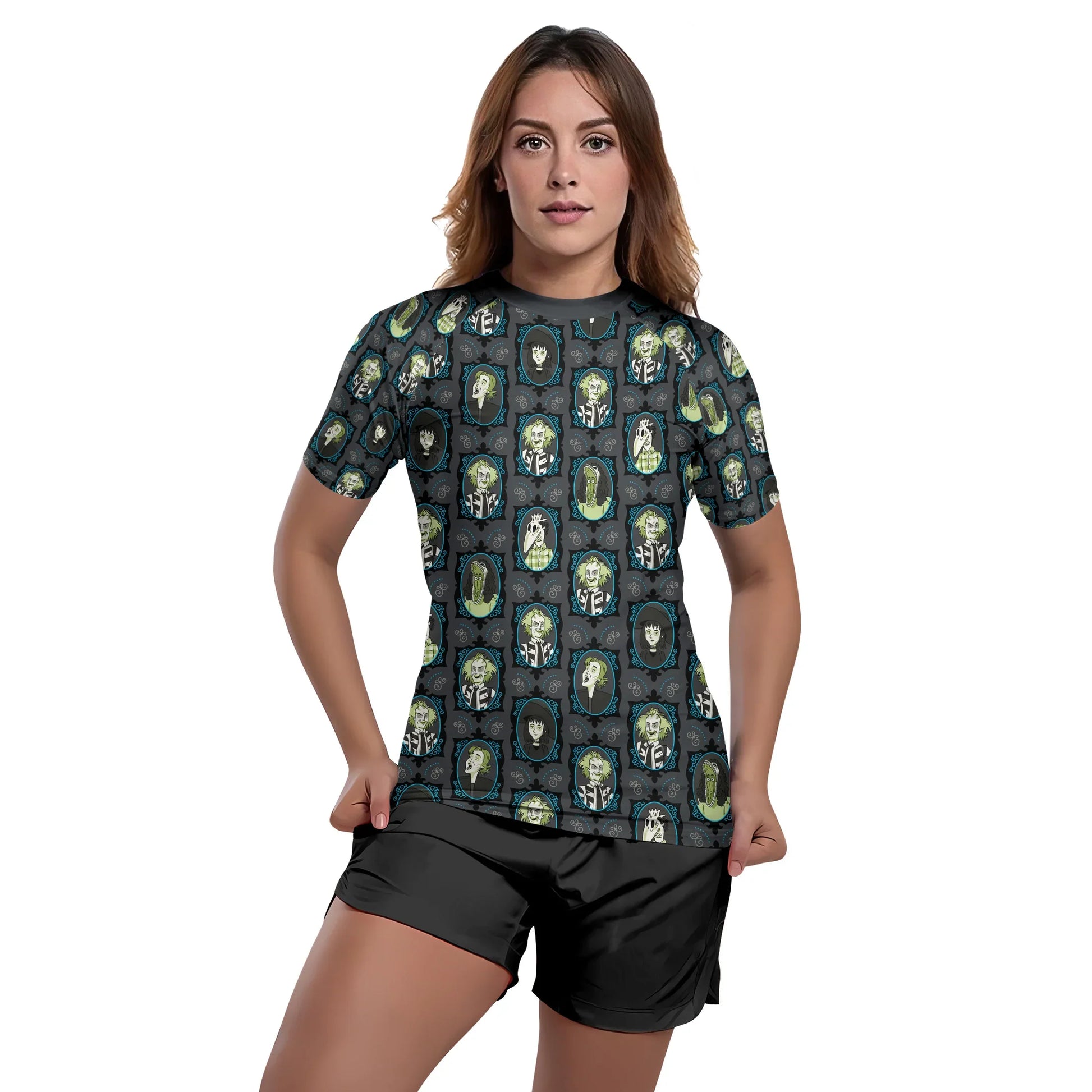 Beetlejuice Ghost Portraits Rash Guard