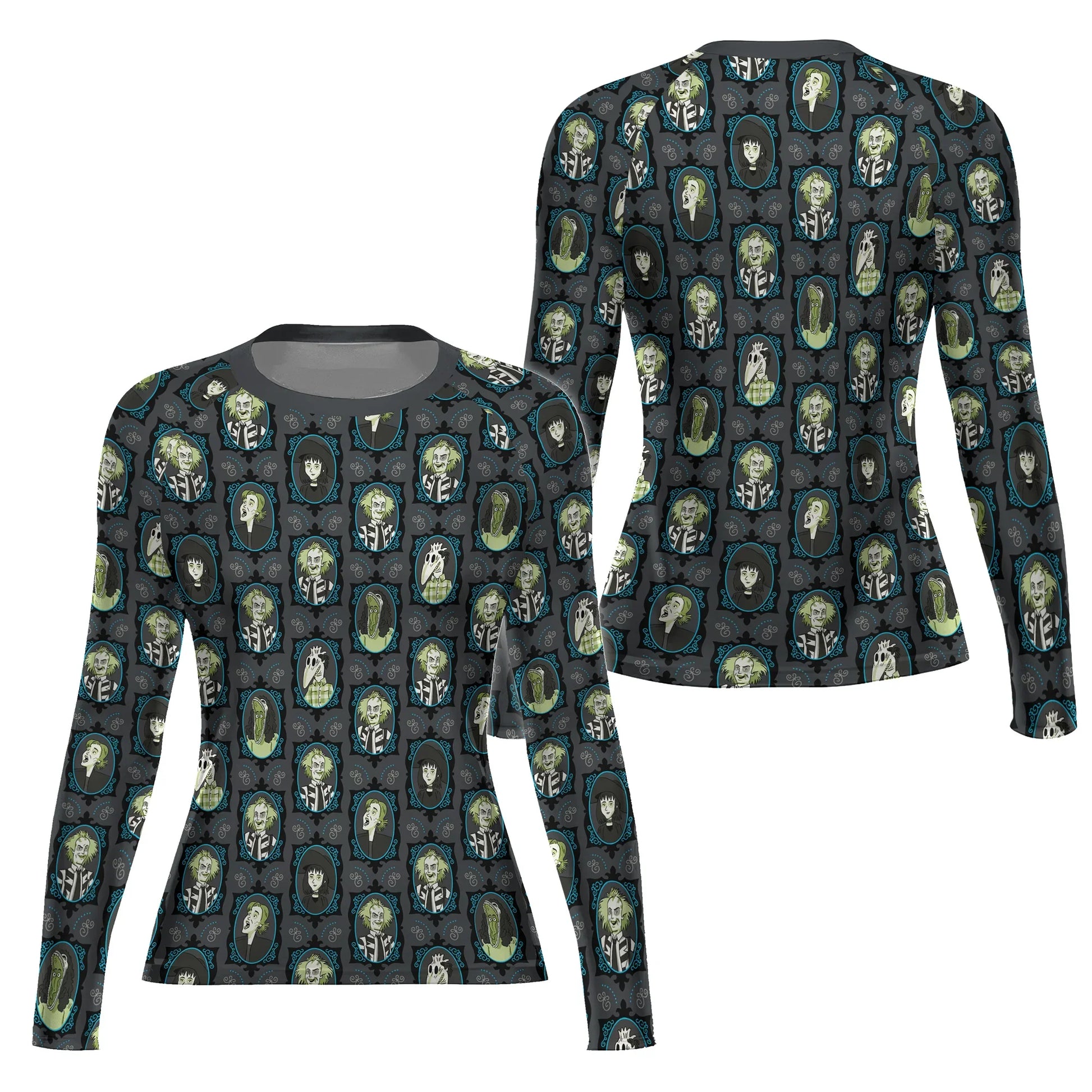 Beetlejuice Ghost Portraits Rash Guard