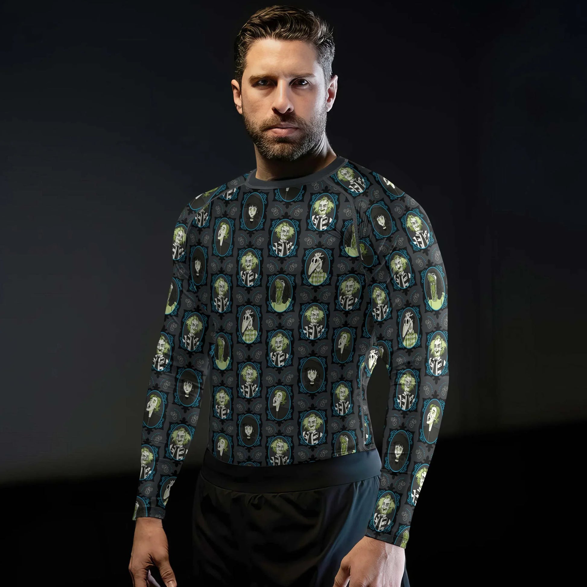 Beetlejuice Ghost Portraits Rash Guard