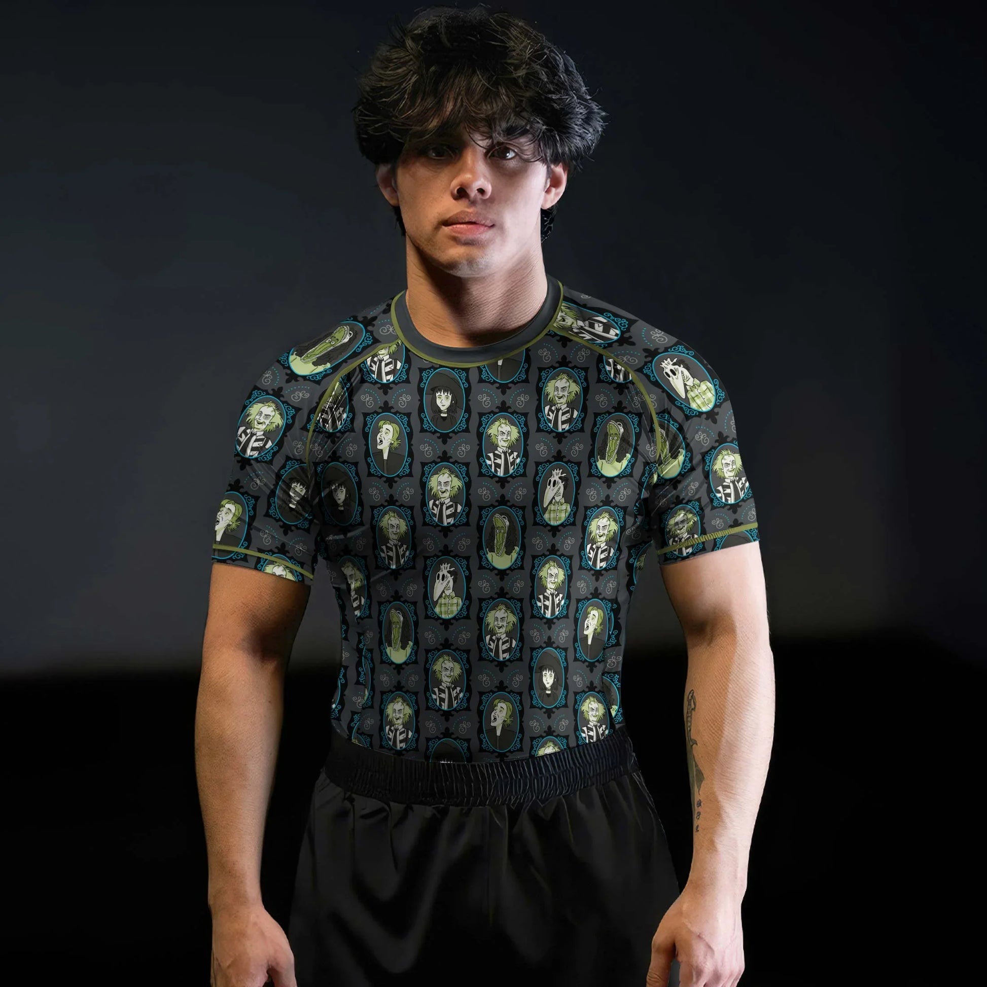 Beetlejuice Ghost Portraits Rash Guard