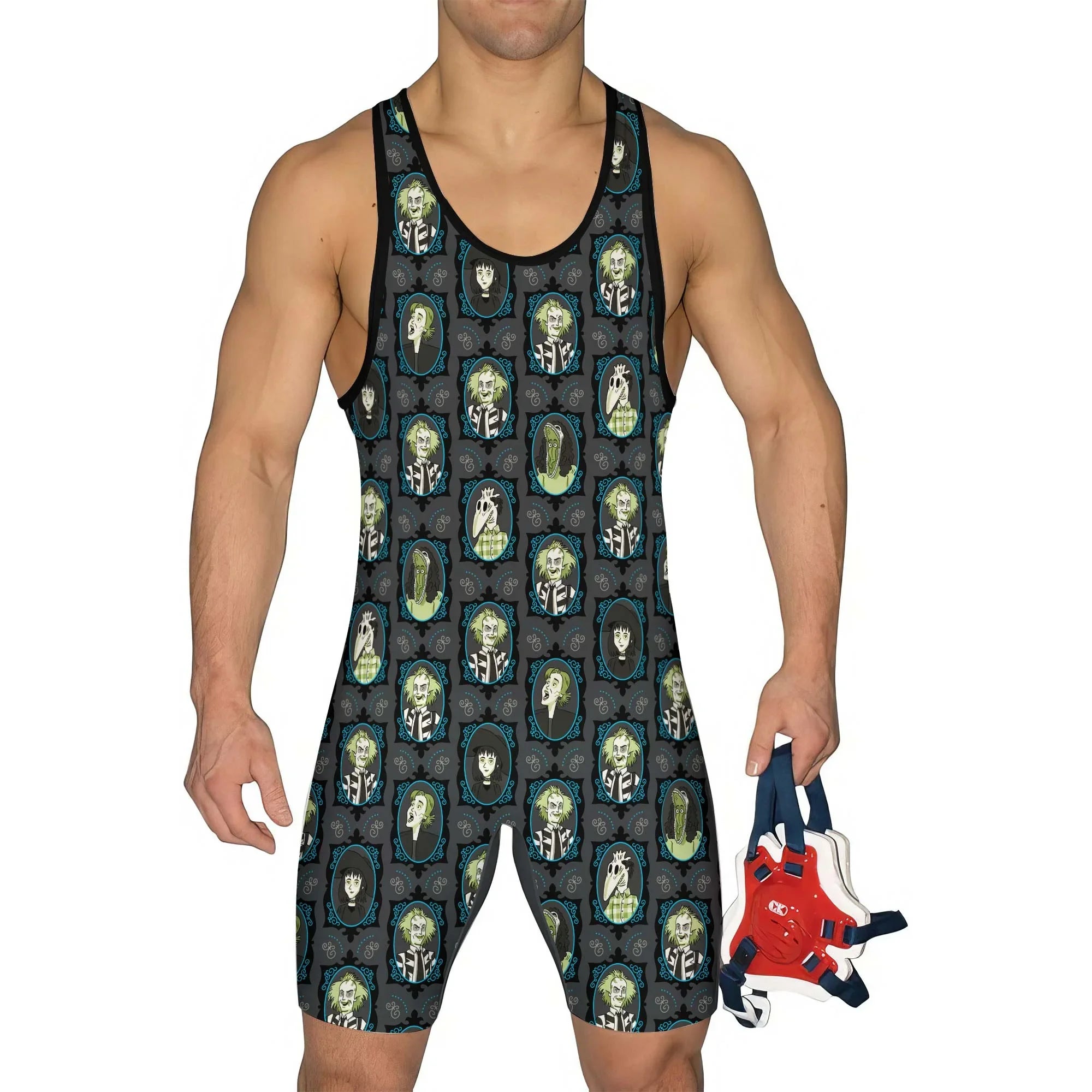 Beetlejuice Ghost Portraits Wrestling Singlet
