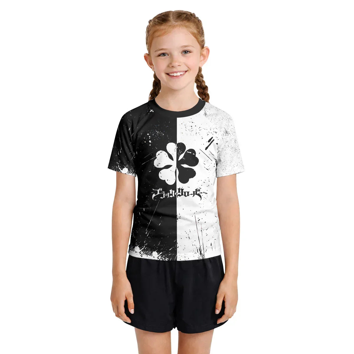 Black Clover Five Leaf Grimoire Kids Rash Guard