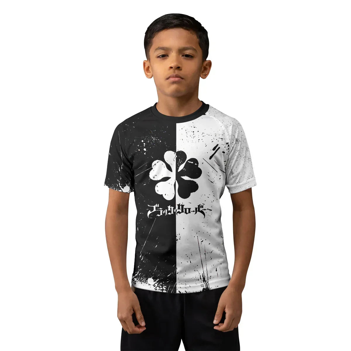 Black Clover Five Leaf Grimoire Kids Rash Guard