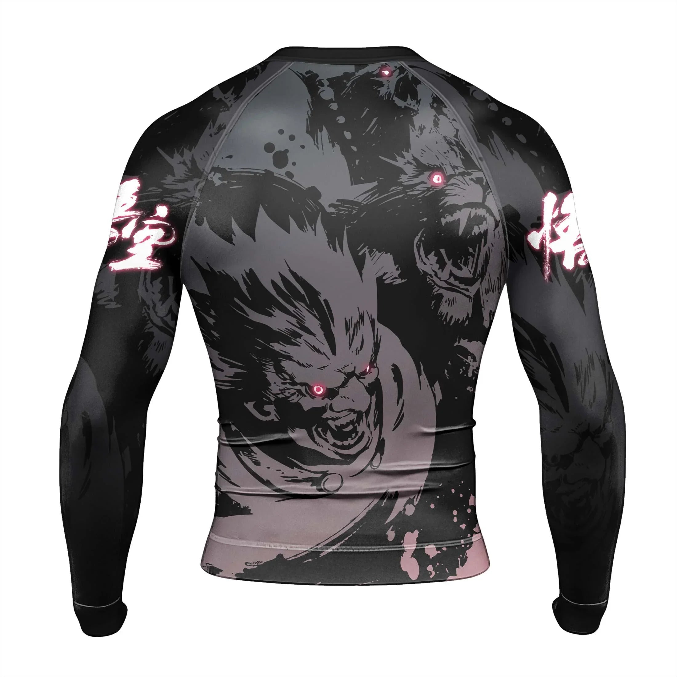 完売　rosymonster back V balloon tunic 黒 Black Myth Wukong Enemy Illusion Rash Guard | Wukong Rash Guard