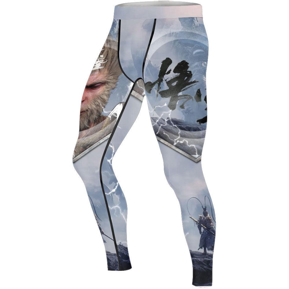 Black Myth Wukong Versus Four Heavenly Kings Men's Compression Leggings