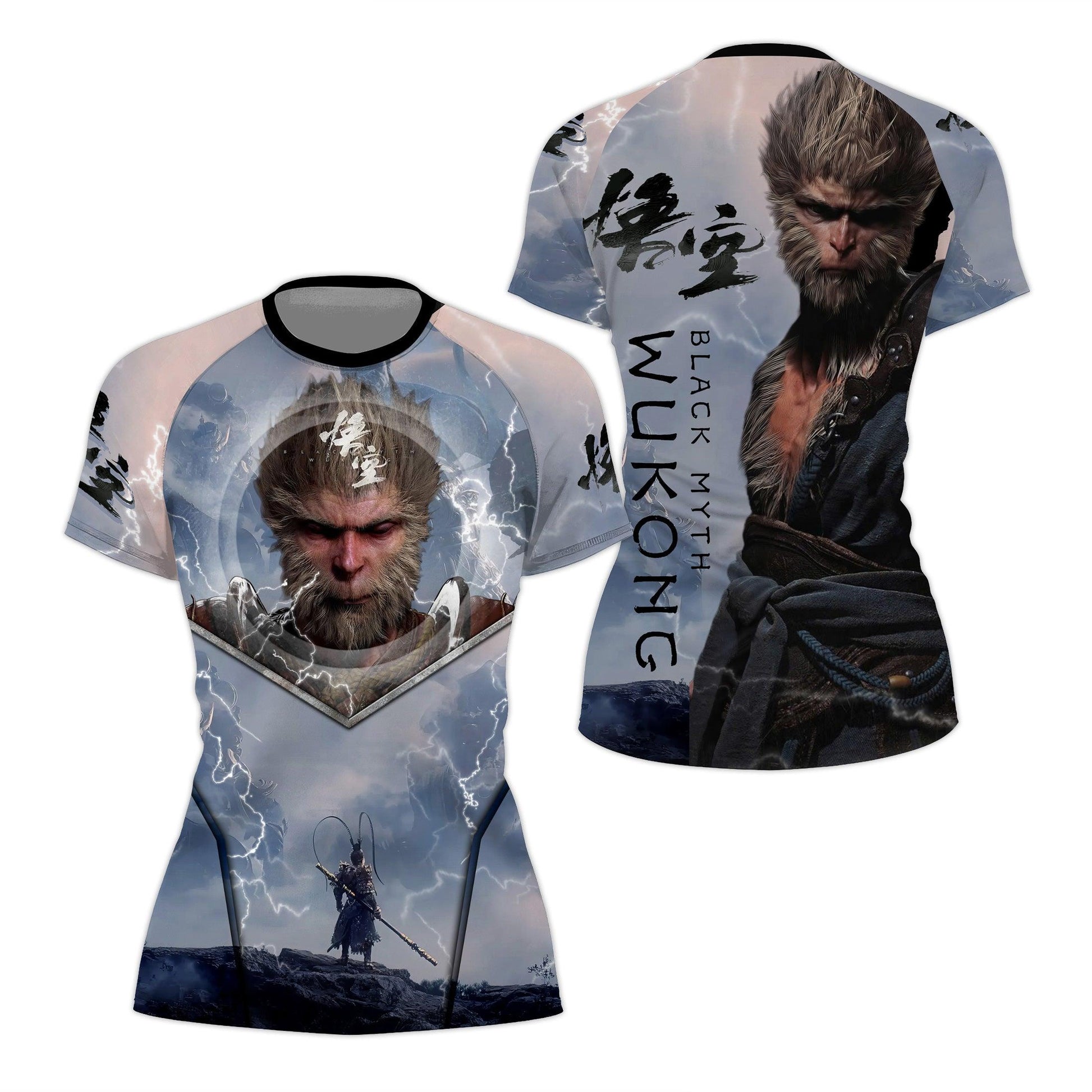 Black Myth Wukong Versus Four Heavenly Kings Rash Guard