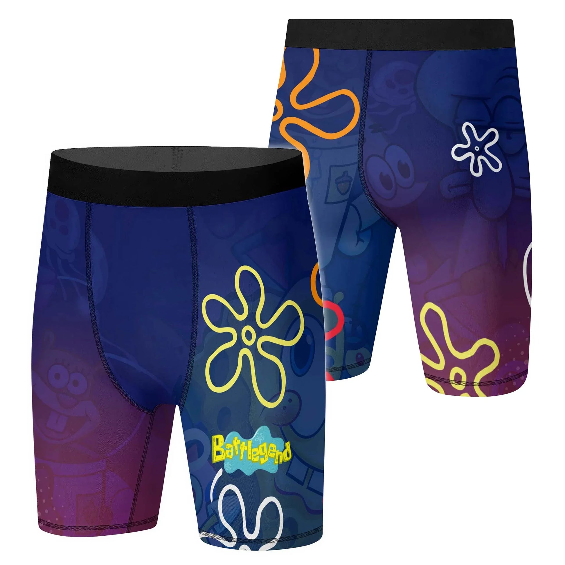 Blue Lagoon Cartoon Chaos Compression Shorts