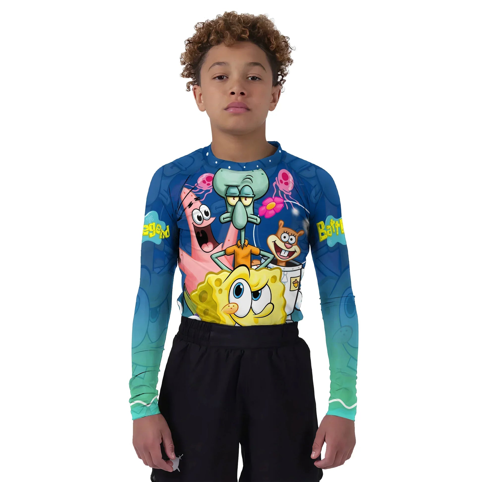 Blue Lagoon Cartoon Chaos Kids Rash Guard