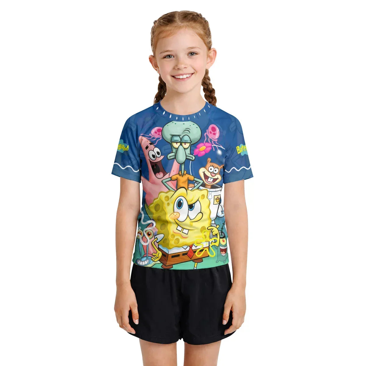 Blue Lagoon Cartoon Chaos Kids Rash Guard