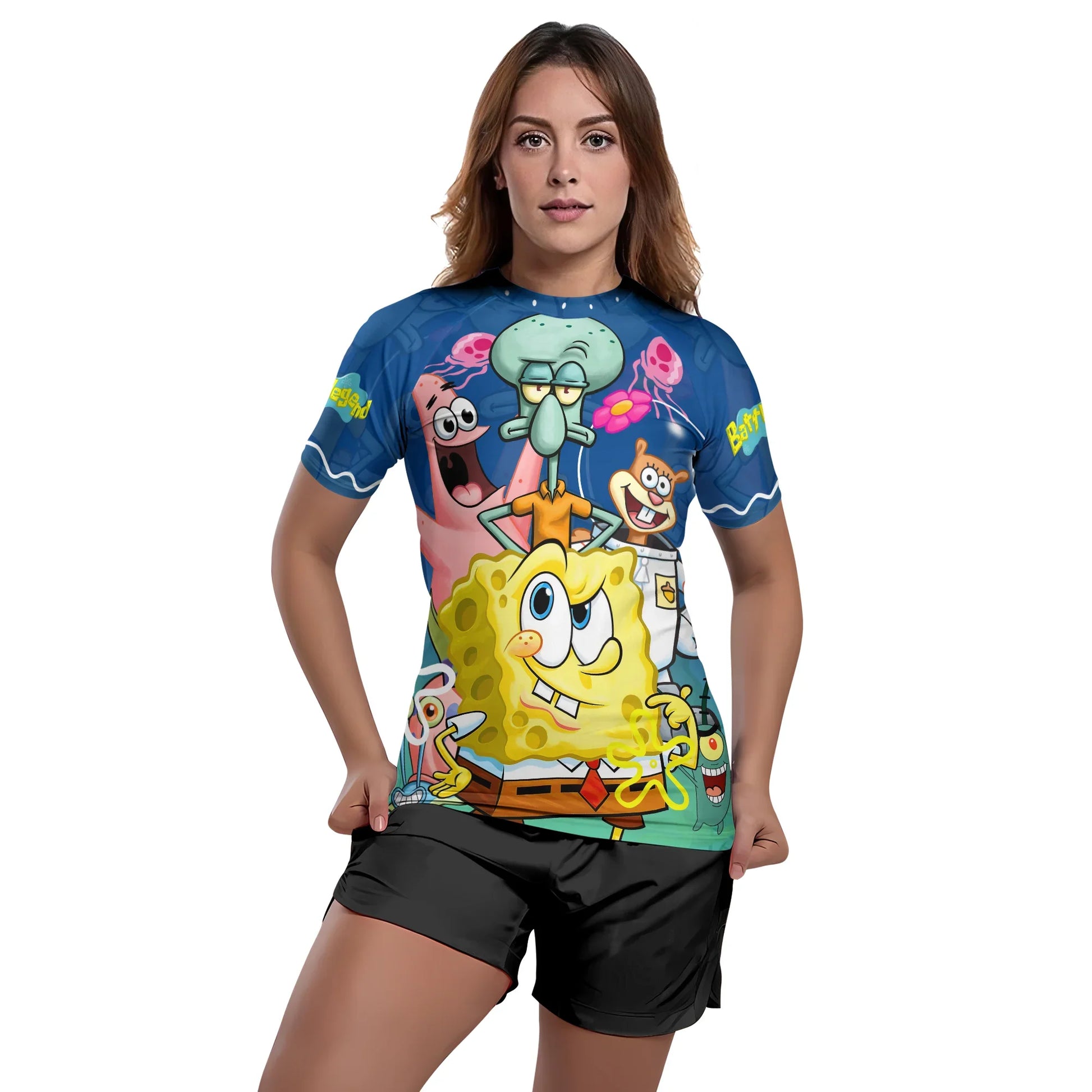 Blue Lagoon Cartoon Chaos Rash Guard