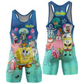 Blue Lagoon Cartoon Chaos Wrestling Singlet