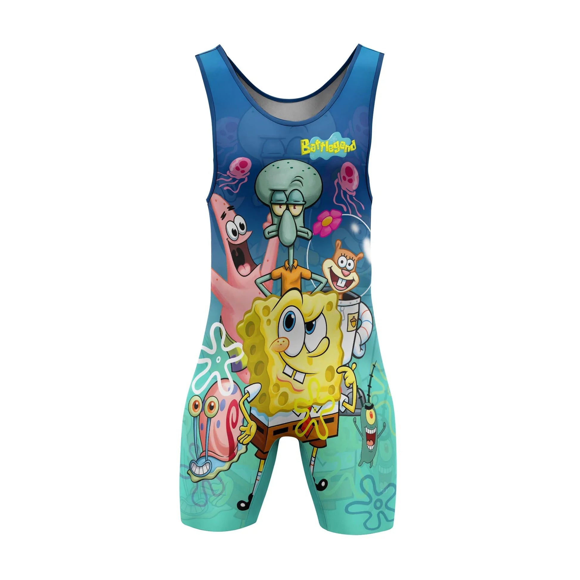 Blue Lagoon Cartoon Chaos Wrestling Singlet