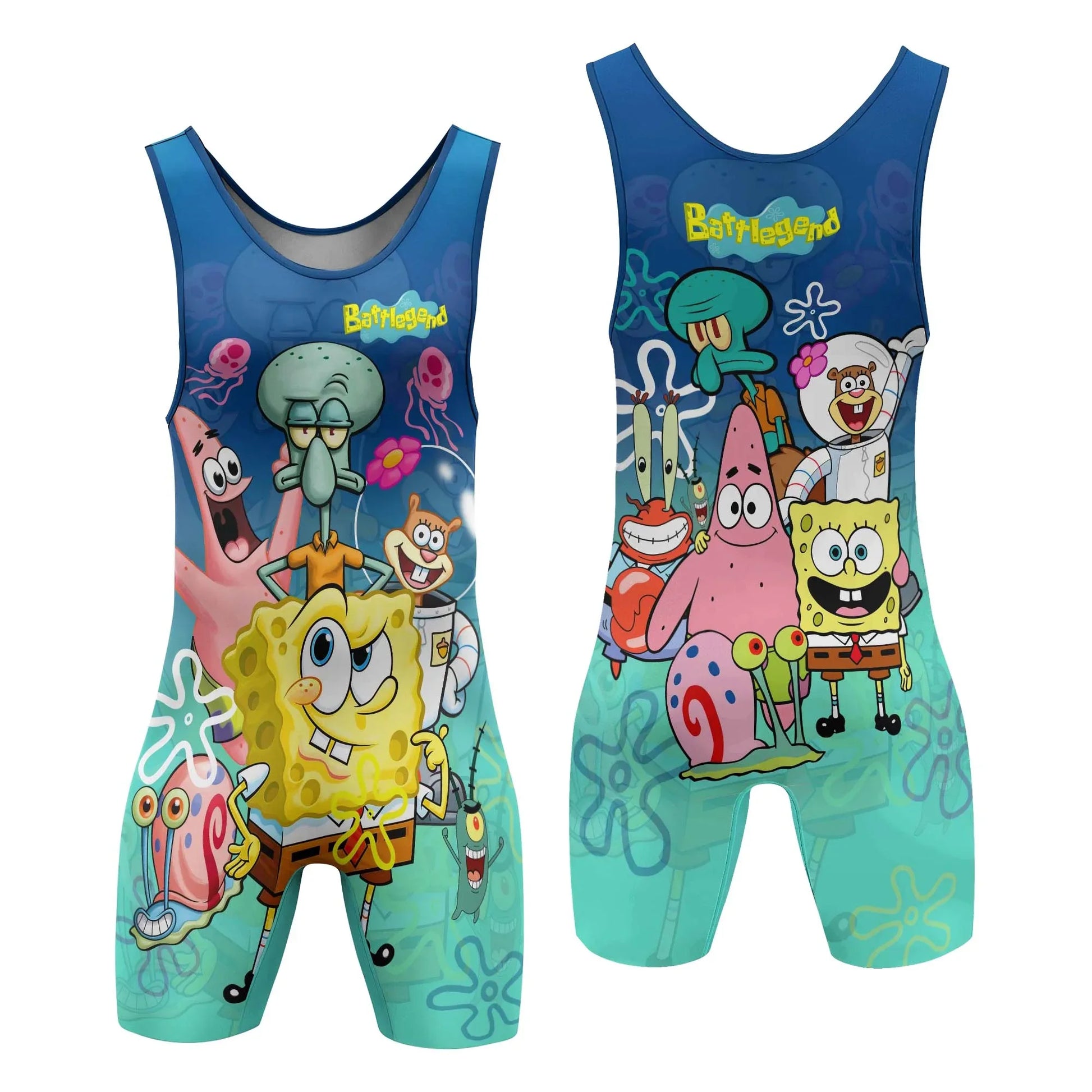 Blue Lagoon Cartoon Chaos Wrestling Singlet
