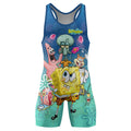 Blue Lagoon Cartoon Chaos Wrestling Singlet
