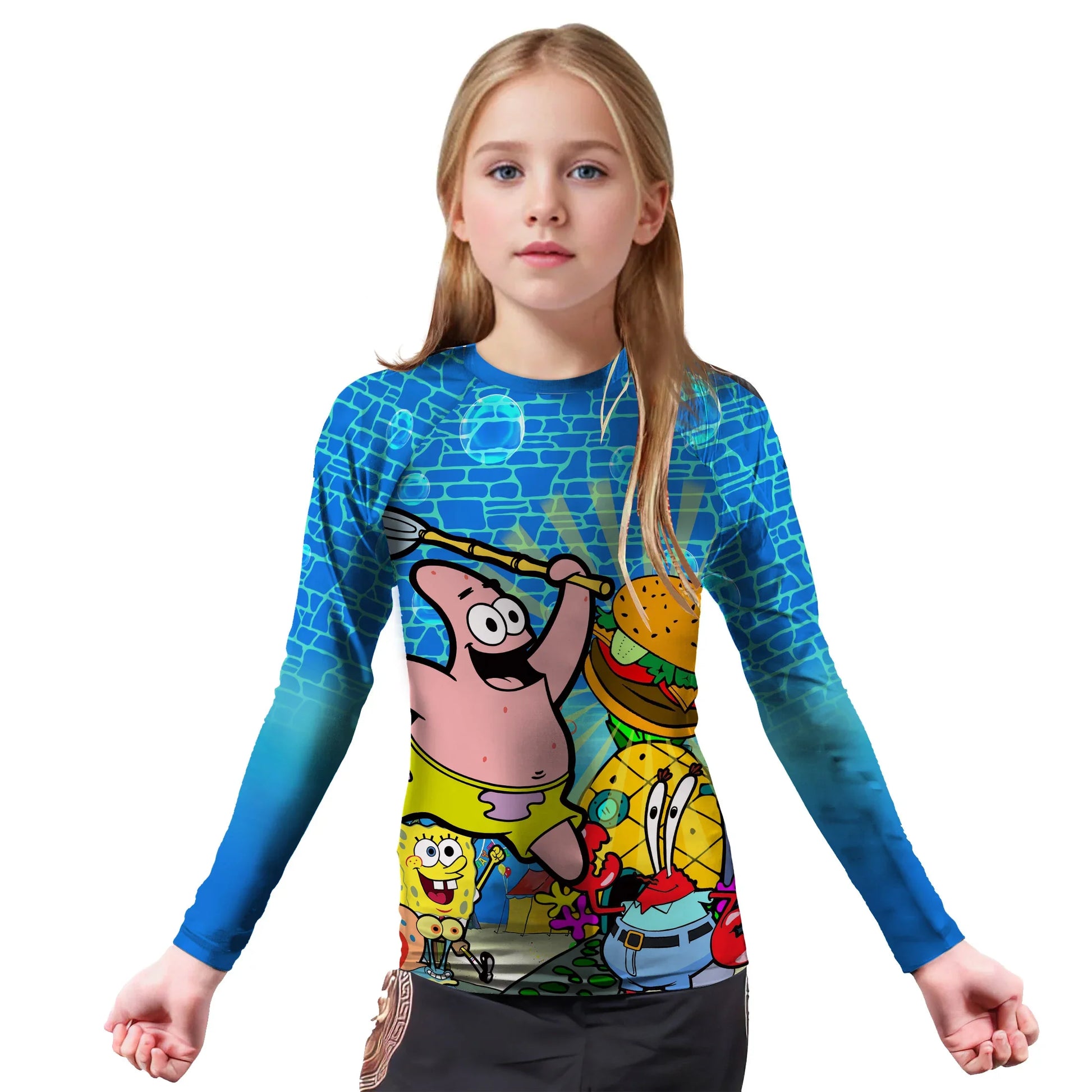 Blue Ocean Party Kids Rash Guard