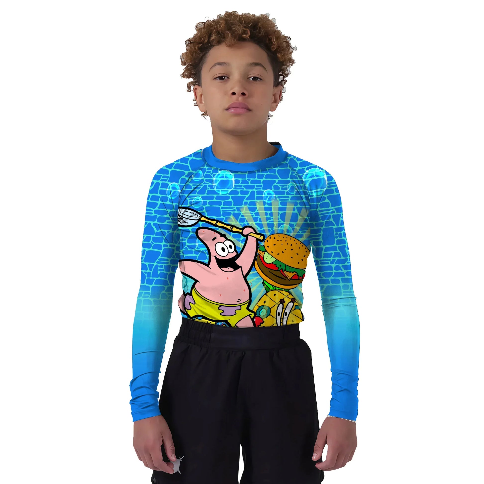 Blue Ocean Party Kids Rash Guard