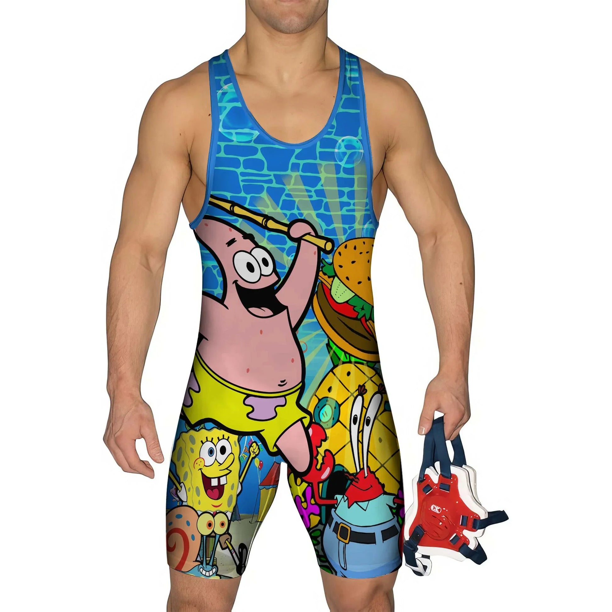 Blue Ocean Party Wrestling Singlet