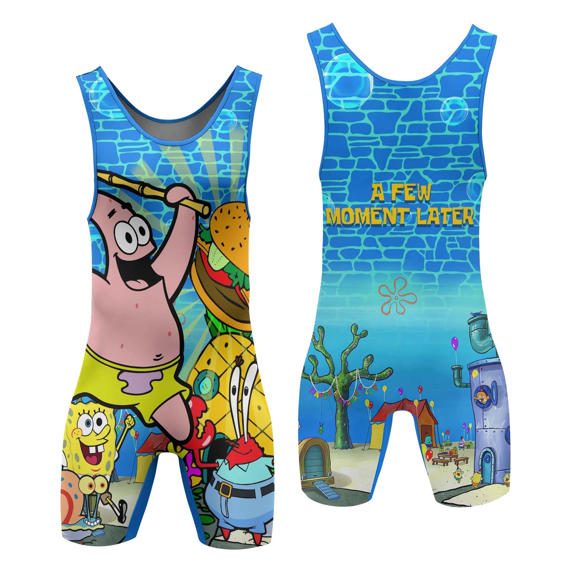 Blue Ocean Party Wrestling Singlet