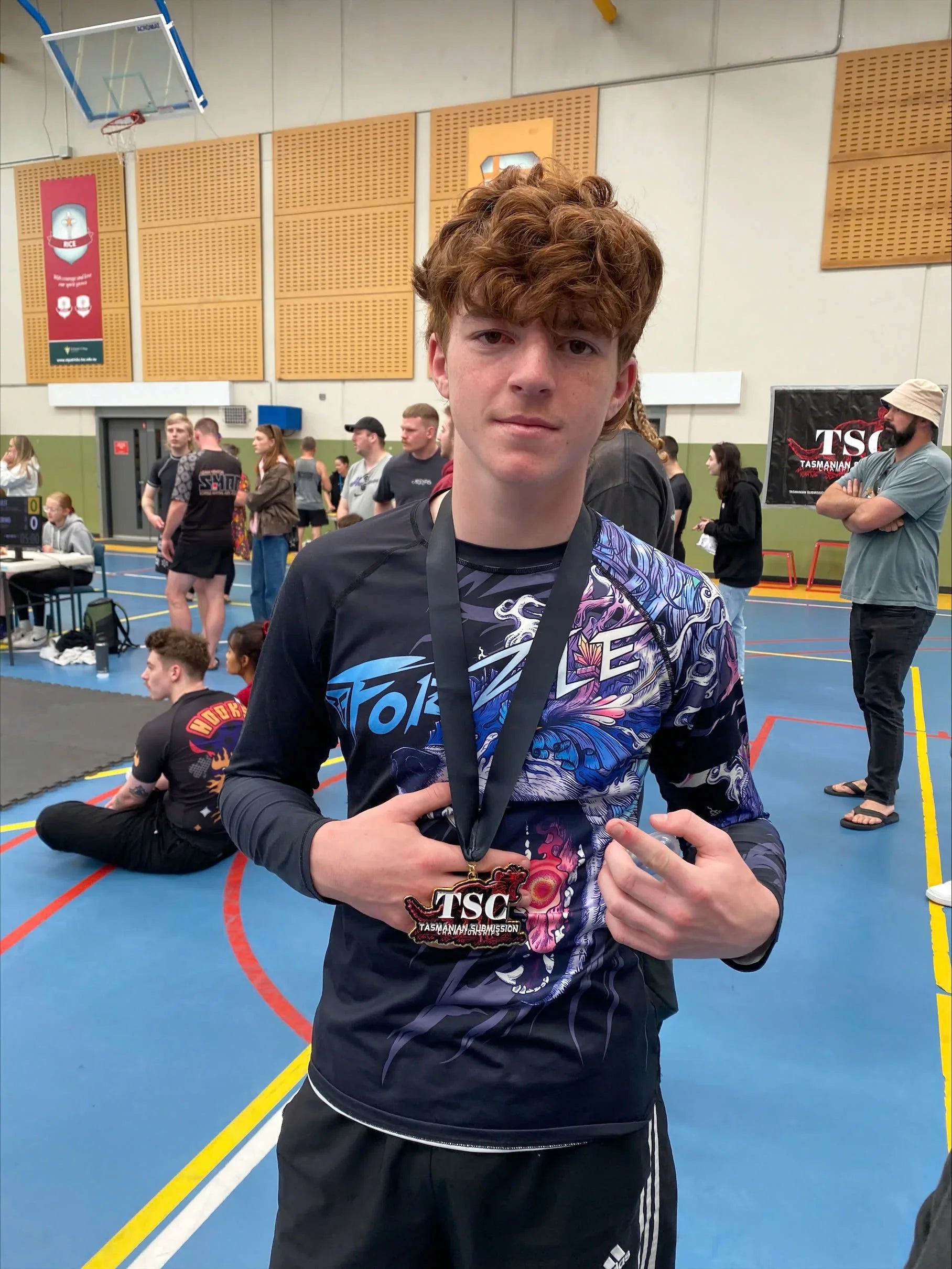 Blue Wolf Long Sleeve Rash Guard