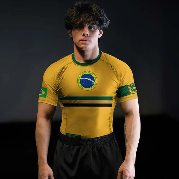 Brazil Combat Fighter Rash Guard for MMA, Jiu-Jitsu, and Training