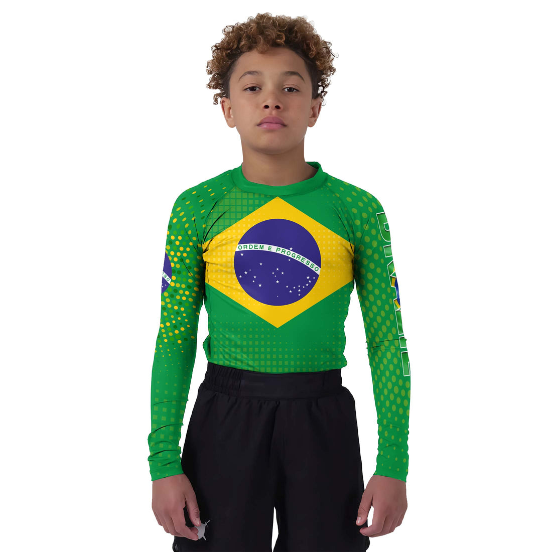 Brazil Flag Kids Rash Guard