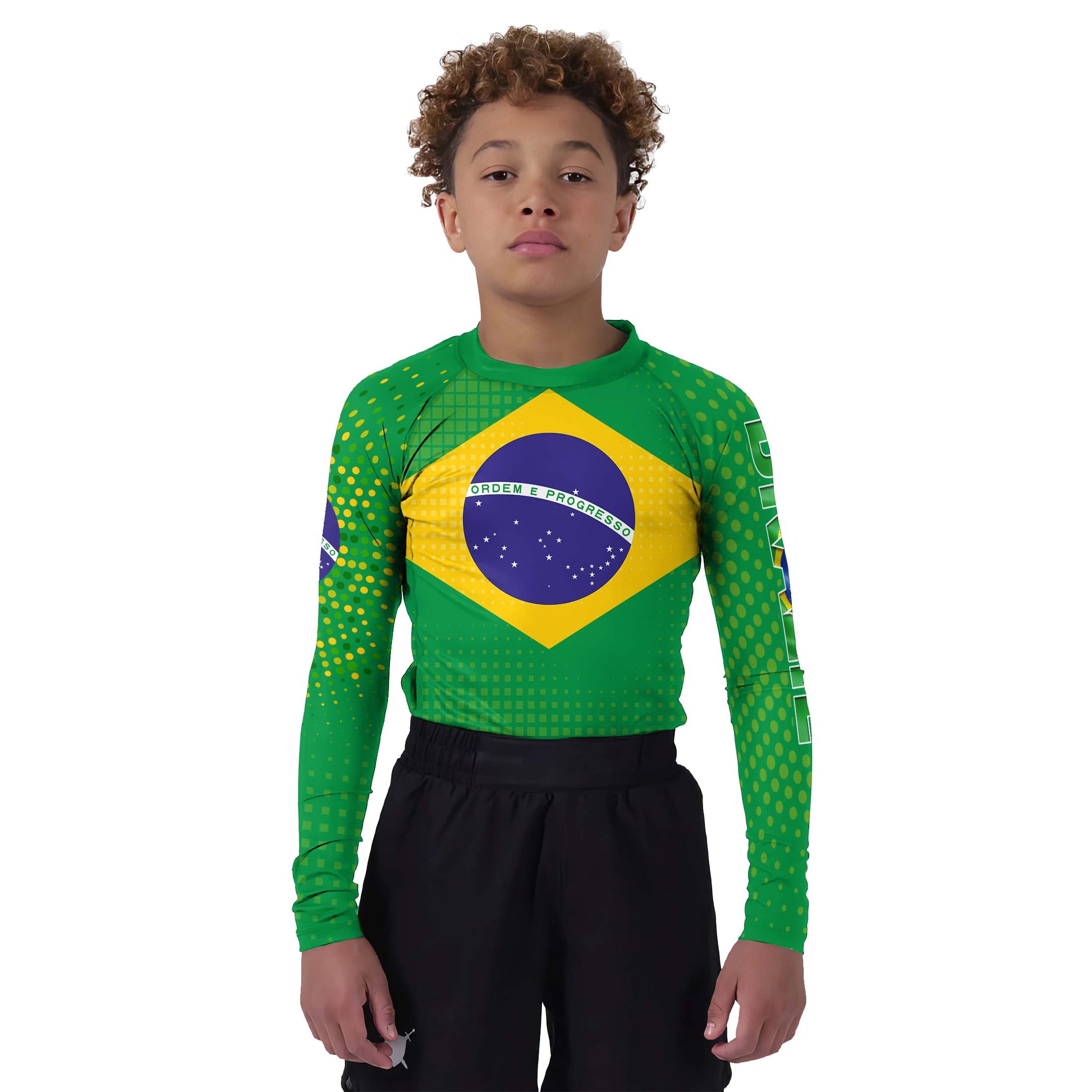 Brazil Flag Kids Rash Guard