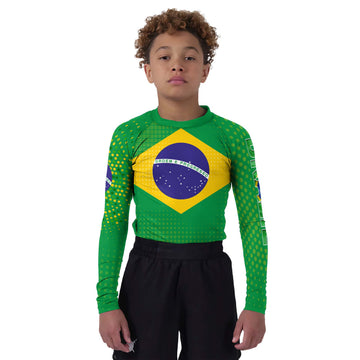 Brazil Flag Kids Rash Guard