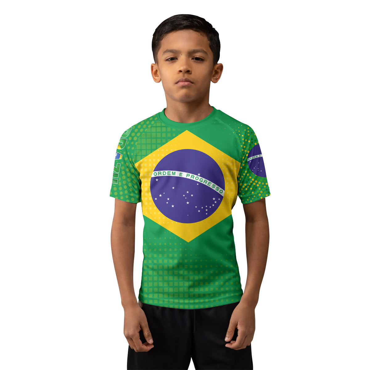 Brazil Flag Kids Rash Guard