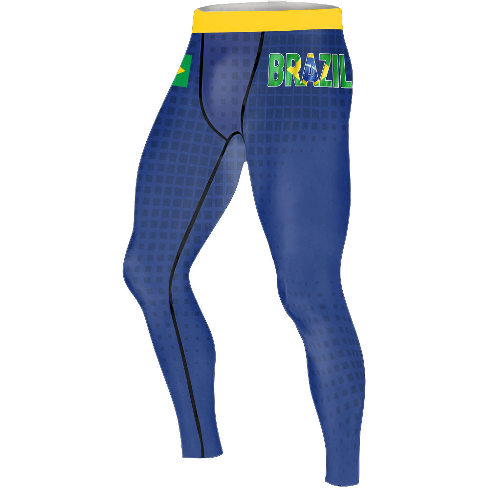 Brazil Flag Men's Compression Leggings
