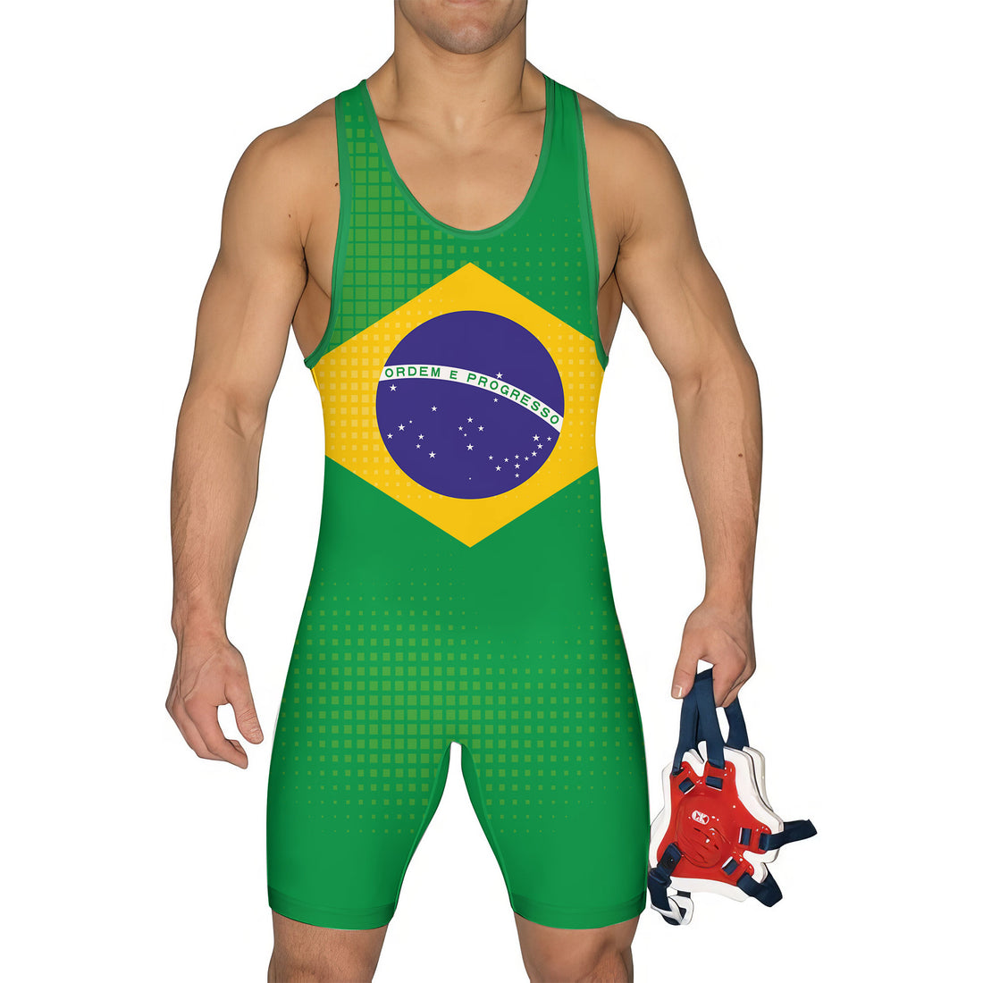 Brazil Flag Wrestling Singlet